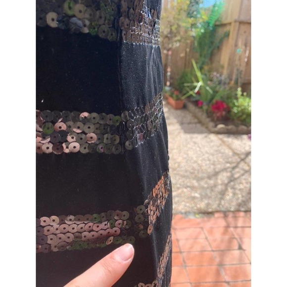 Laundry by Shelli Segal Black Sequin Striped Dress - Picture 10 of 11